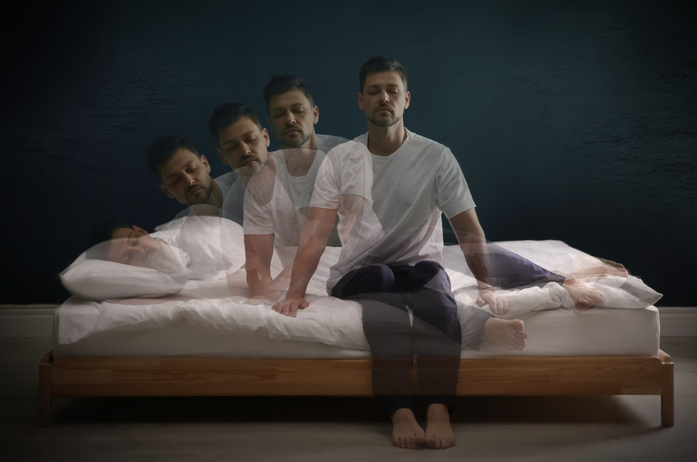 Náměsíčnost, porucha, která souvisí se stresem a nespavostí.